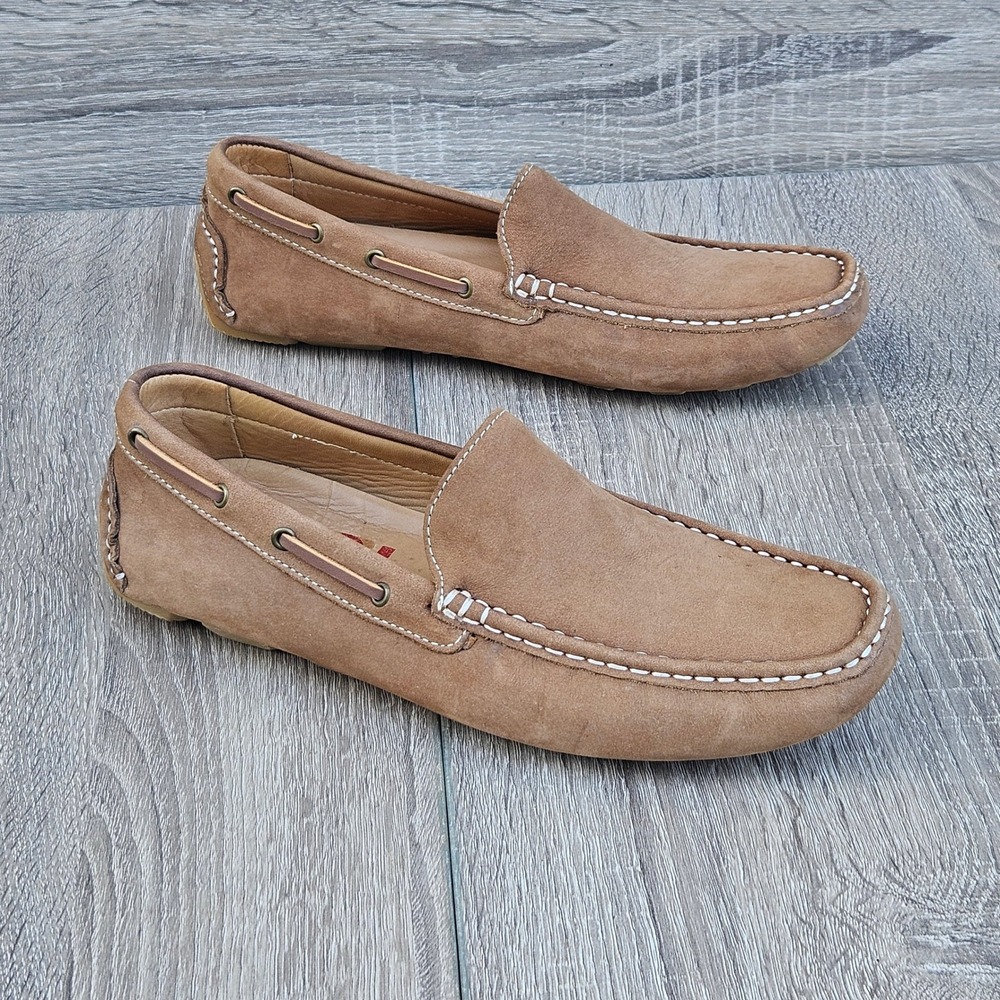 1901 Nordstrom Mens Tan Suede Driving Loafers Moc Toe Slip On Shoes Size 7 M